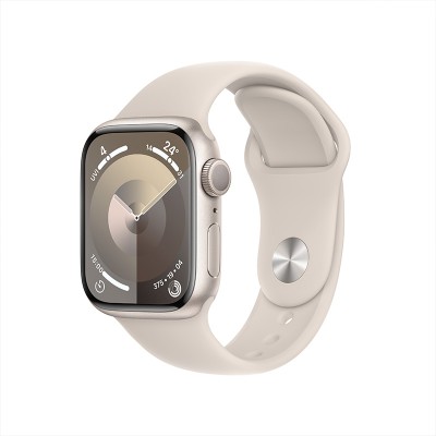 Apple Watch Series 9 铝金属 (GPS)  45毫米 M/L 星光 午夜 风暴蓝 粉色